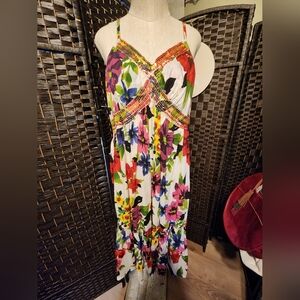 Floral Maxi Dress with Multicolor Design